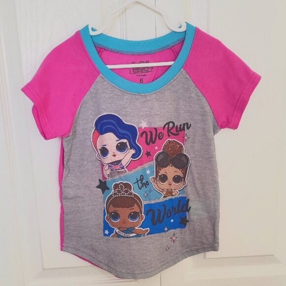 L.O.L. Surprise! Girls' Graphic Pajama Top Pull Over Pink Gray 6 - Picture 9 of 10